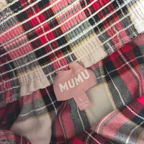 Show Me Your Mumu Melody Maxi Skirt Size L Flannel Plaid Prairie Tiered Red